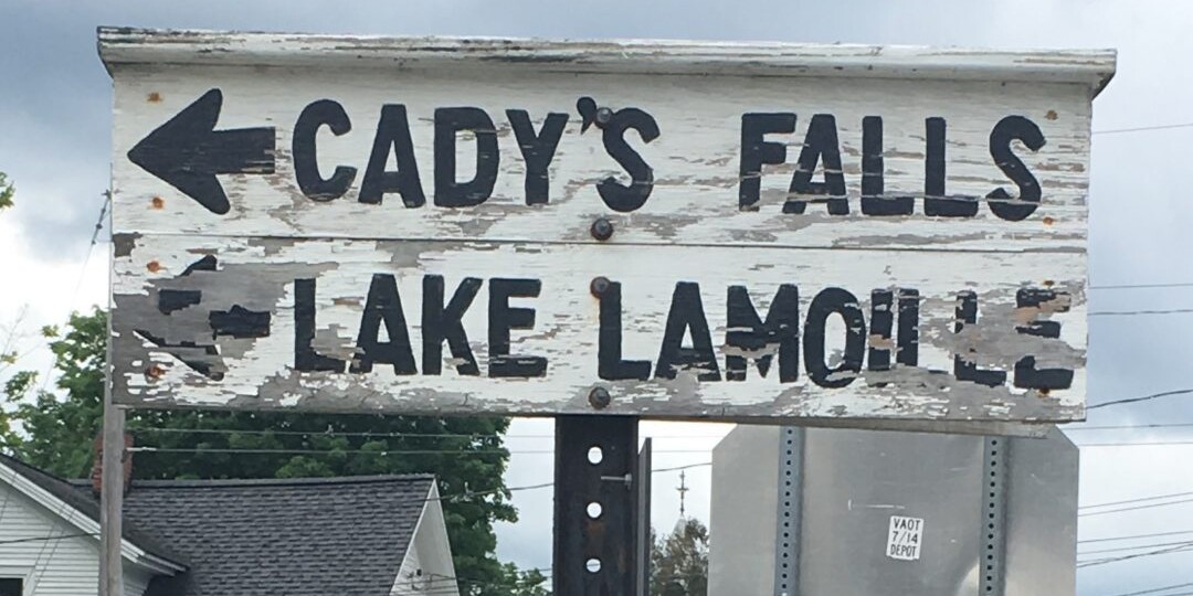 cady's falls wooden sign