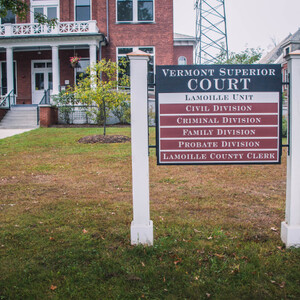 Lamoille Courthouse freestanding sign