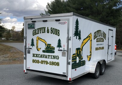 griffin and sons white trailer with graphics