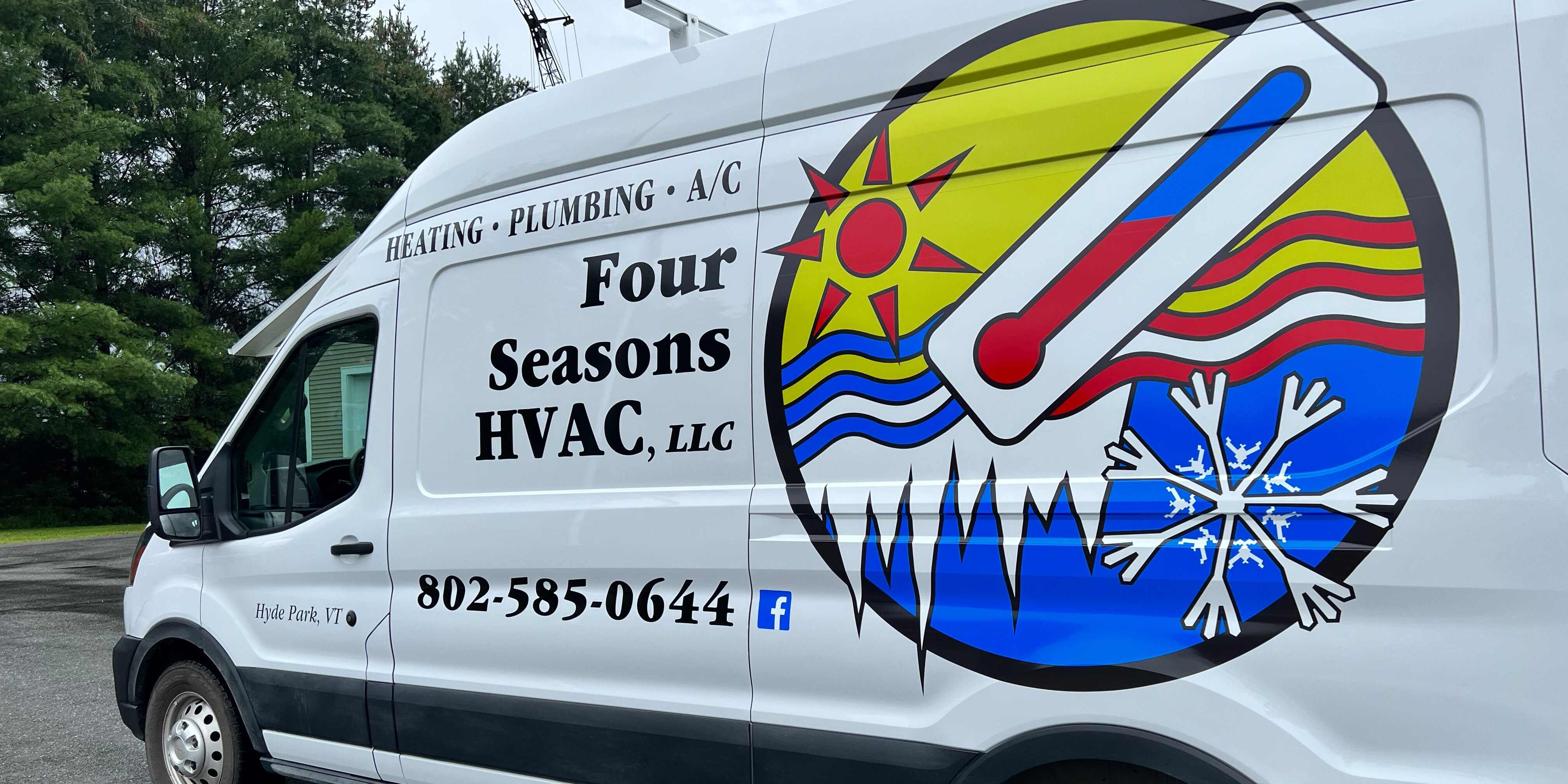 Plumbers van with professional vehicle graphics