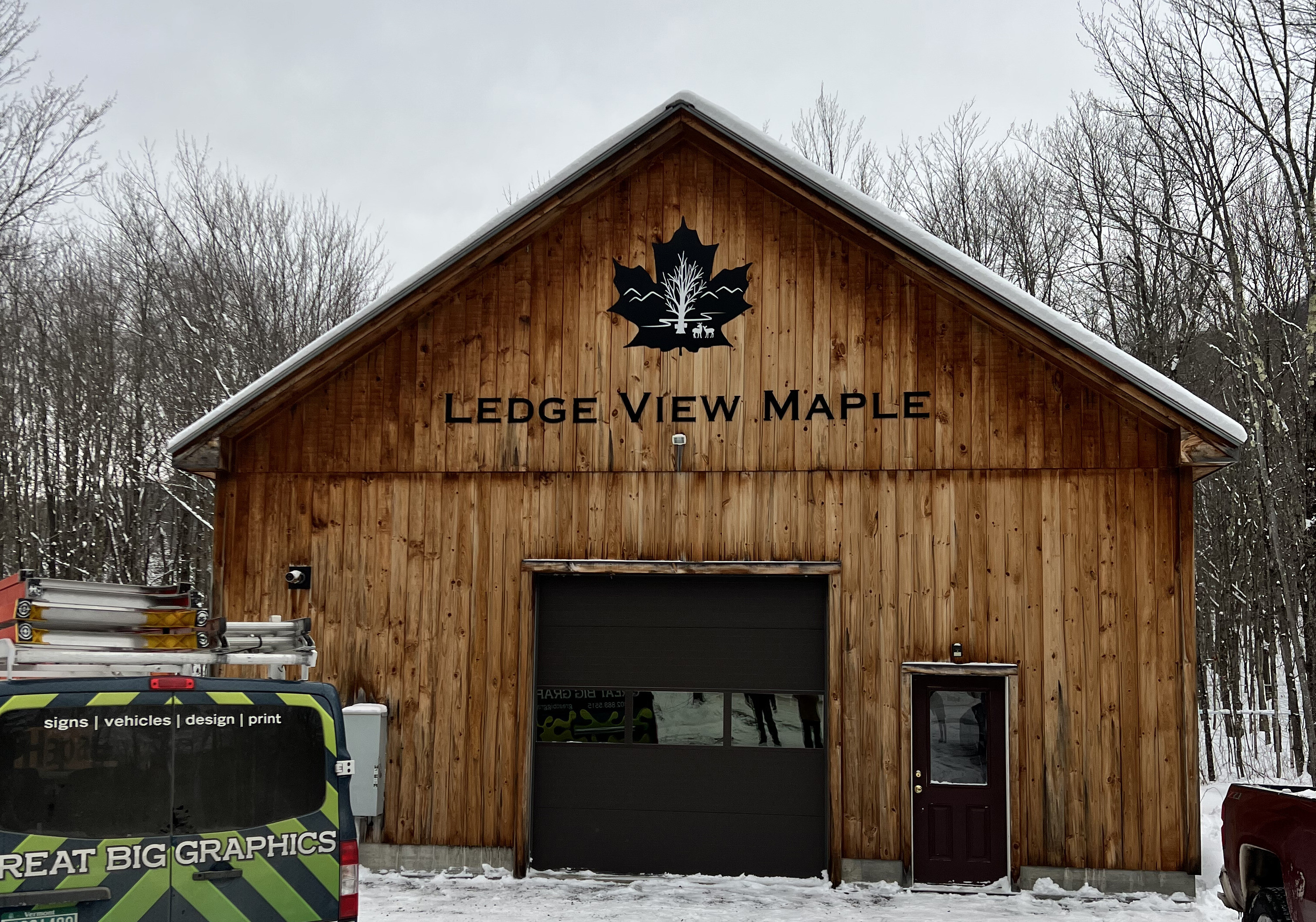 Ledge View Maple sign by Great Big Graphics