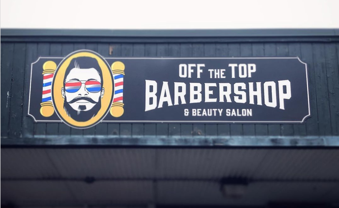 Off The Top Barbershop and Beauty Salon signage by Great Big Graphics
